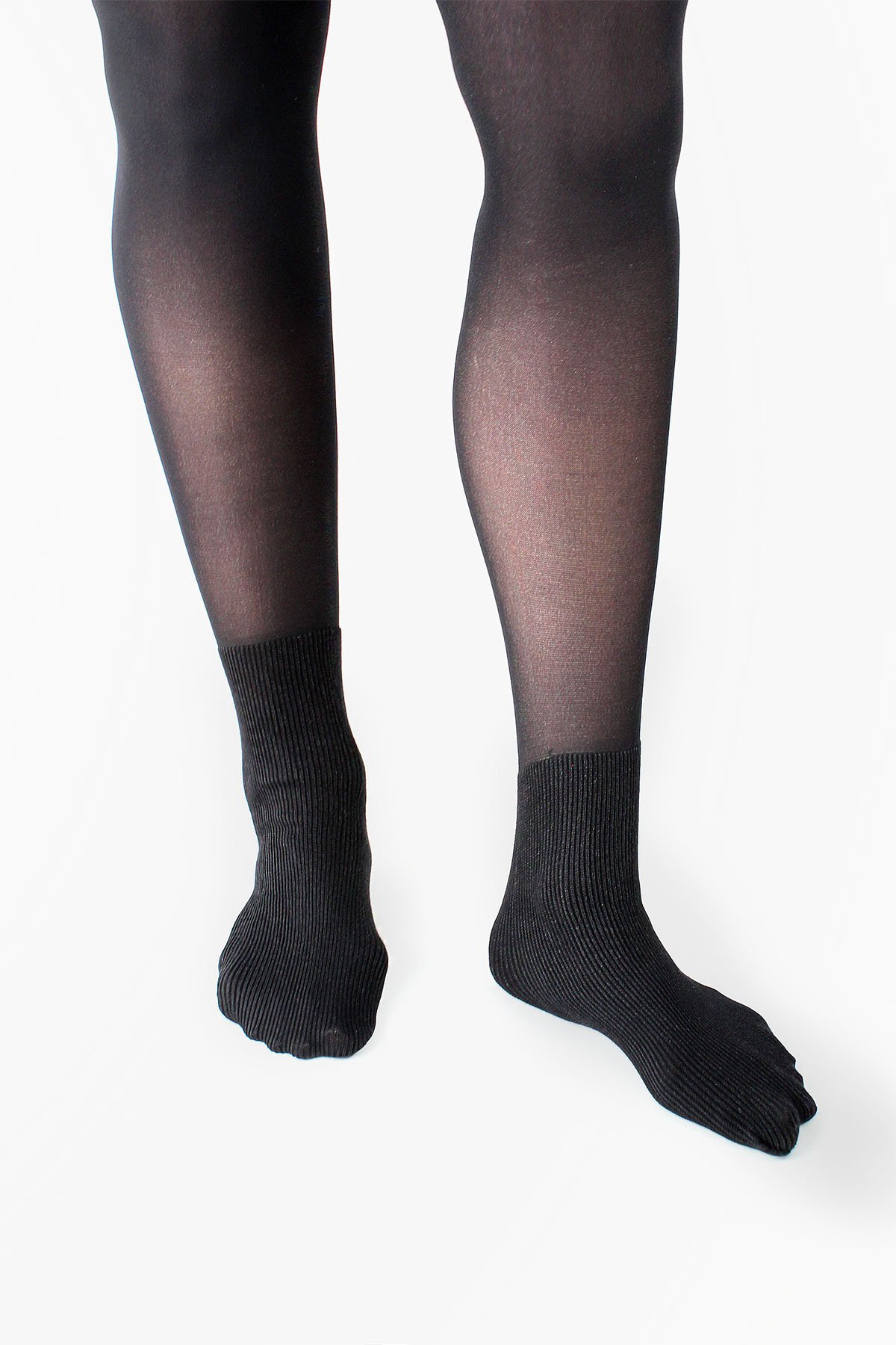 Black 40 denier semi-opaque tights with cotton foot and ankle for added comfort