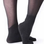Black 40 denier semi-opaque tights with cotton foot and ankle for added comfort
