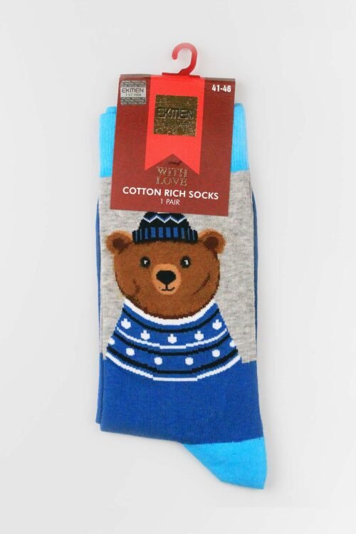 Teddy Bear Cotton Crew Socks