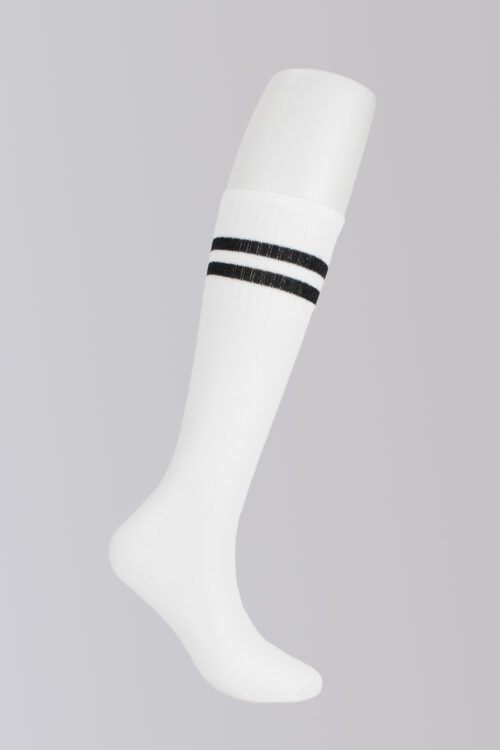 Women’s Knee-High Cotton Socks – White Banded
